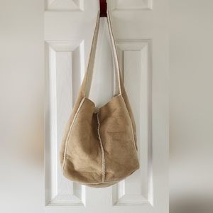 Tan soft shoulder bag from Old Navy.